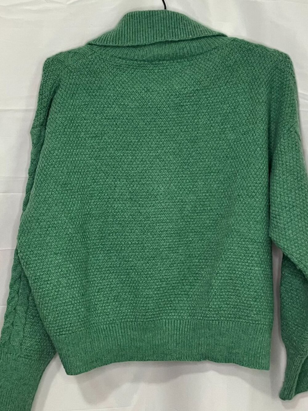 & Merci Green Cable knit Cardigan Sweater Women’s Size Medium Acrylic Blend - Picture 3 of 5